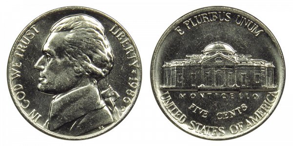 1986 D Jefferson Nickel 