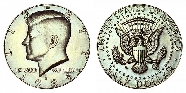 1986 D Kennedy Half Dollar