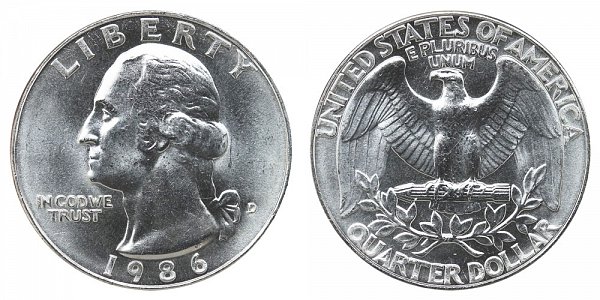 1986 D Washington Quarter 