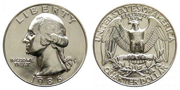 1986 P Washington Quarter 