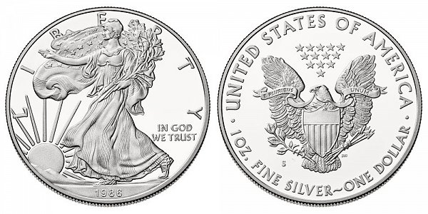 1986 S Proof American Silver Eagle 