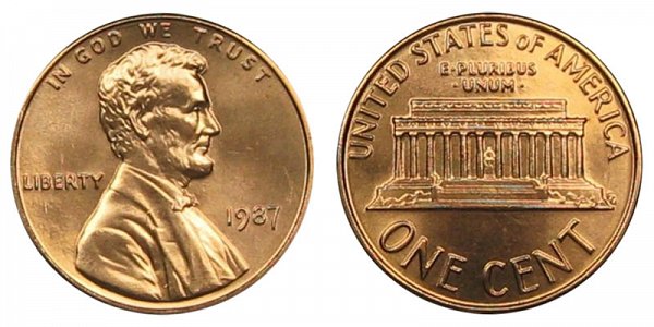 1987 Lincoln Memorial Cent Penny 