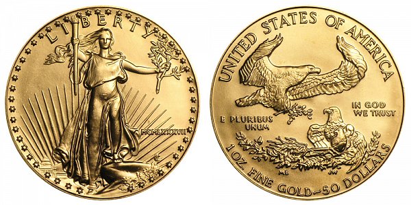 1987 One Ounce American Gold Eagle - 1 oz Gold $50  - MCMLXXXVII 