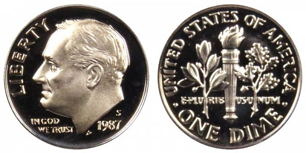 1987 S Roosevelt Dime Proof