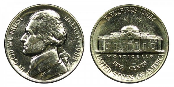 1988 D Jefferson Nickel