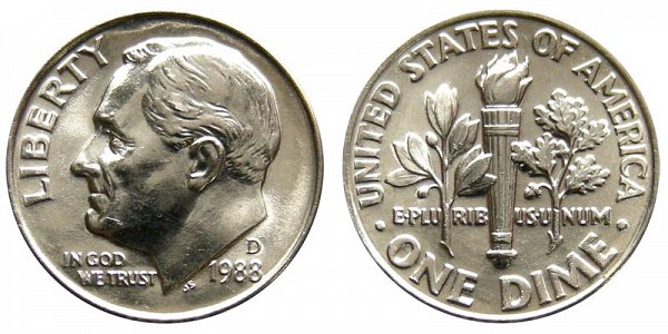 1988 D Roosevelt Dime 