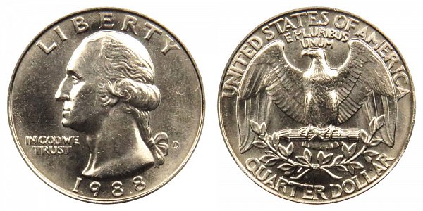 1988 D Washington Quarter 