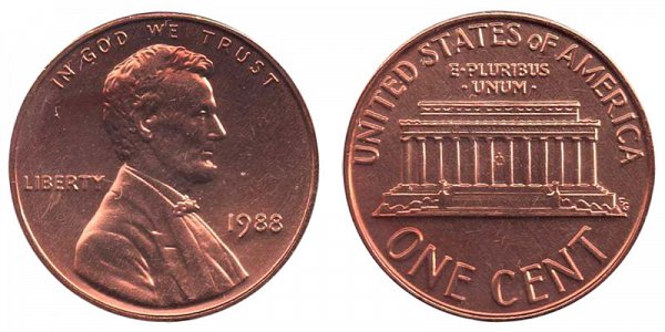 1988 Lincoln Memorial Cent Penny