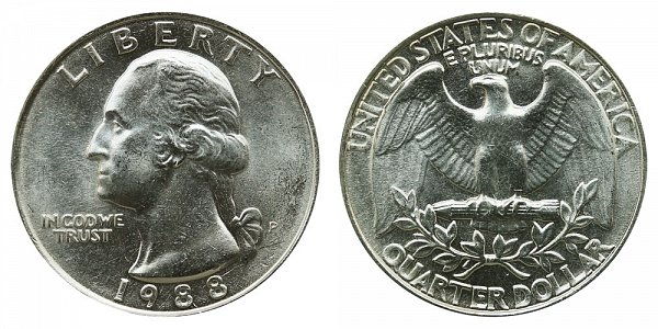 1988 P Washington Quarter