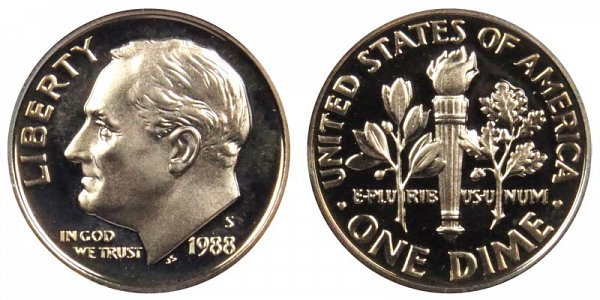 1988 S Roosevelt Dime Proof