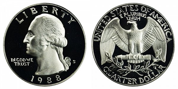 1988 S Washington Quarter Proof 