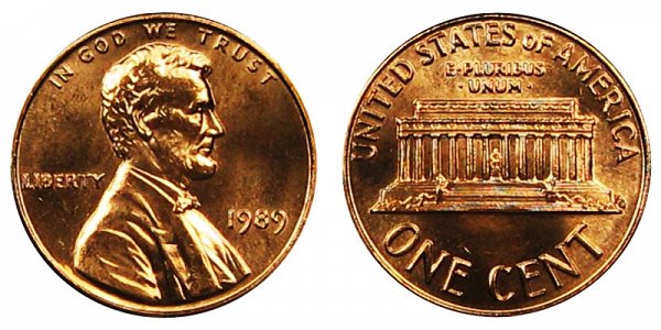 1989 Lincoln Memorial Cent Penny 