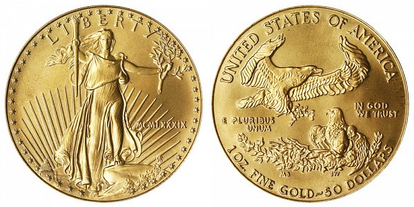 1989 One Ounce American Gold Eagle - 1 oz Gold $50  - MCMLXXXIX 