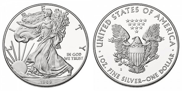 1989 S Proof American Silver Eagle 