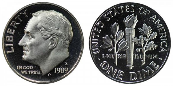 1989 S Roosevelt Dime Proof 