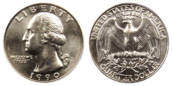 1990 D Washington Quarter 