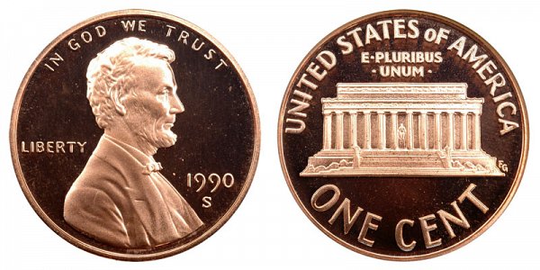 1990 S Lincoln Memorial Cent Penny Proof 