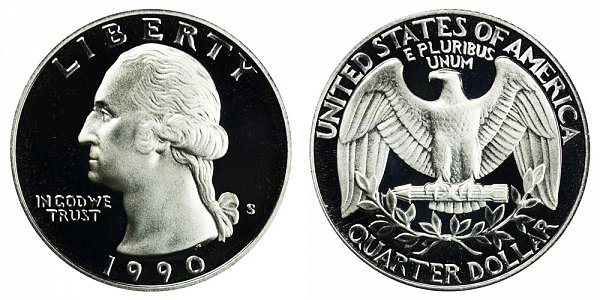 1990 S Washington Quarter Proof 