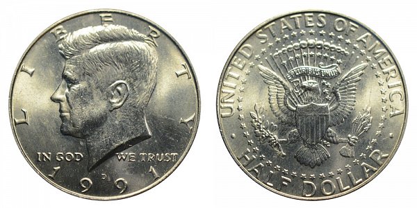 1991 D Kennedy Half Dollar 