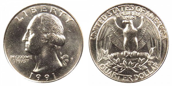 1991 P Washington Quarter 