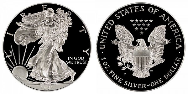 1991 S Proof American Silver Eagle 