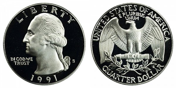 1991 S Washington Quarter Proof 