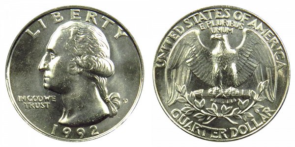 1992 D Washington Quarter