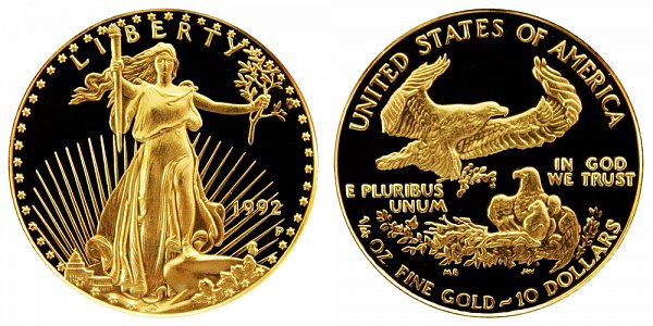 1992 P Proof Quarter Ounce American Gold Eagle - 1/4 oz Gold $10 