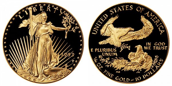 1993 P Proof Quarter Ounce American Gold Eagle - 1/4 oz Gold $10 