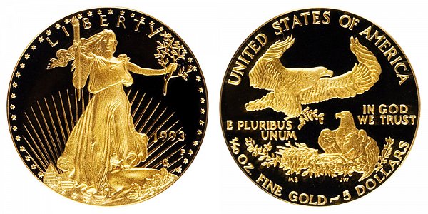 1993 P Proof Tenth Ounce American Gold Eagle - 1/10 oz Gold $5 