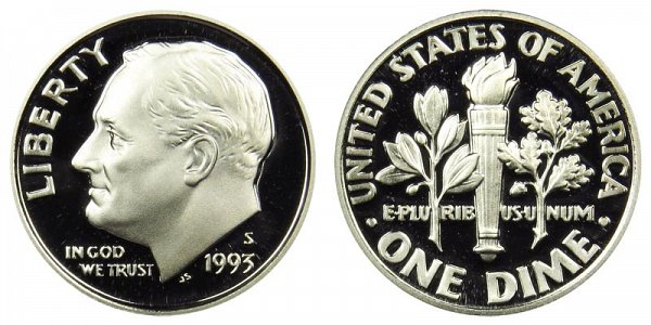 1993 S Roosevelt Dime Proof 