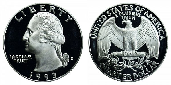 1993 S Washington Quarter Proof 