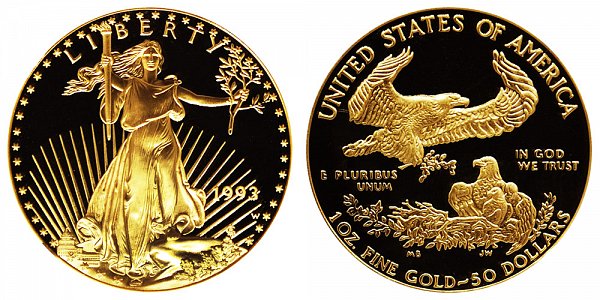 1993 W Proof One Ounce American Gold Eagle - 1 oz Gold $50 