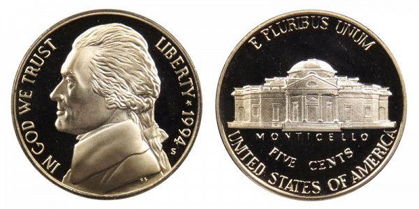 1994 S Jefferson Nickel Proof 