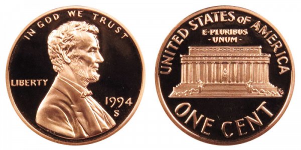 1994 S Lincoln Memorial Cent Penny Proof 