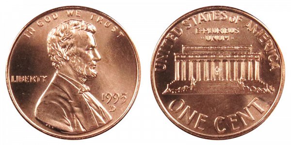 1995 D Lincoln Memorial Cent Penny