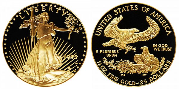 1995 W Proof Half Ounce American Gold Eagle - 1/2 oz Gold $25 