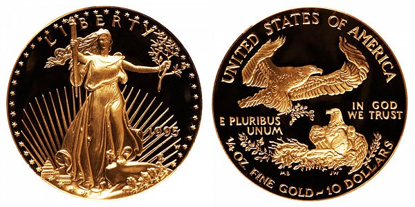 1995 W Proof Quarter Ounce American Gold Eagle - 1/4 oz Gold $10 