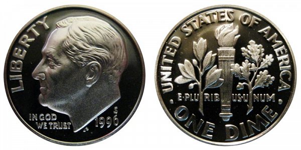 1996 S Roosevelt Dime Proof