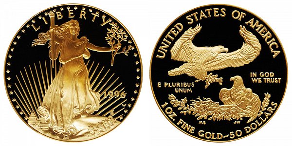 1996 W Proof One Ounce American Gold Eagle - 1 oz Gold $50 