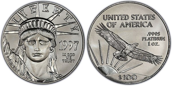 1997 One Ounce American Platinum Eagle - 1 oz Platinum $100 