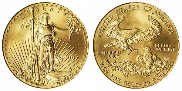 1997 Half Ounce American Gold Eagle - 1/2 oz Gold $25 