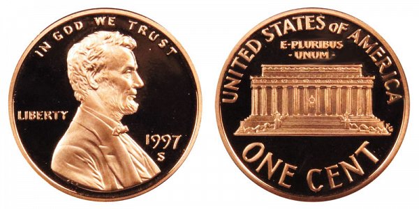 1997 S Lincoln Memorial Cent Penny Proof