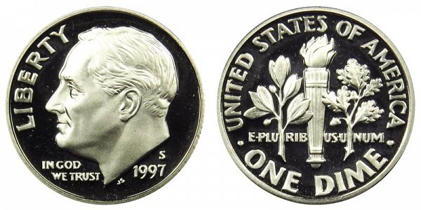 1997 S Roosevelt Dime Proof 