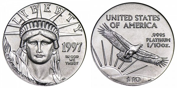 1997 Tenth Ounce American Platinum Eagle - 1/10 oz Platinum $10 