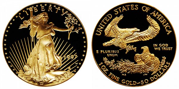 1997 W Proof One Ounce American Gold Eagle - 1 oz Gold $50 