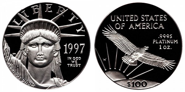 1997 W Proof One Ounce American Platinum Eagle - 1 oz Platinum $100 