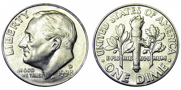 1998 D Roosevelt Dime