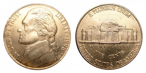 1998 P Jefferson Nickel 