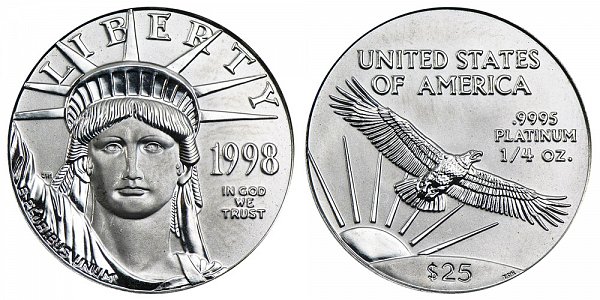 1998 Quarter Ounce American Platinum Eagle - 1/4 oz Platinum $25 